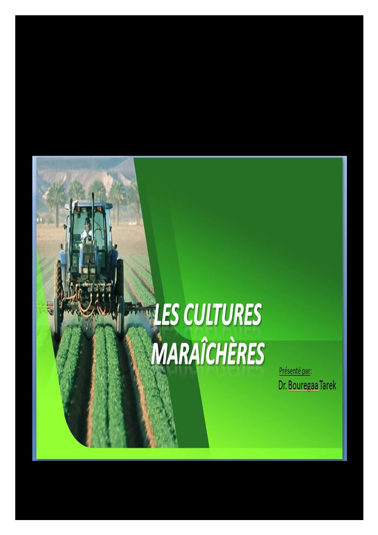 Généralités sur les cultures maraichères